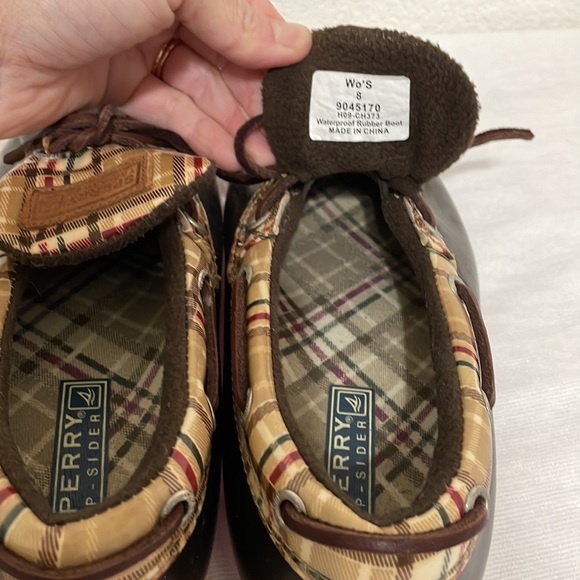 Sperry Top-Sider Women’s Waterproof Rubber Boot, Low Profile, Size 8, Brown, EUC - Picture 3 of 4